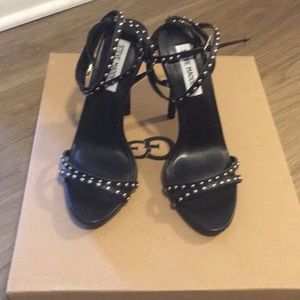 Steve Madden Black studded strappy heels 6.5 sz